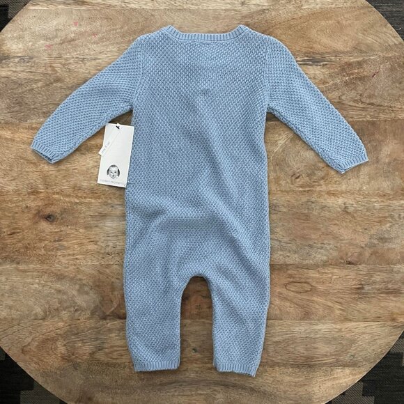 5/$20 NEW 6-9M Boys Blue Knit LS Jumpsuit-Coverall - Picture 4 of 5